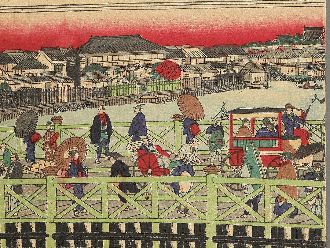 Tokyo meisho Ryogokubashi shinchiku no zu by Utagawa HIroshige III / BJ350-371