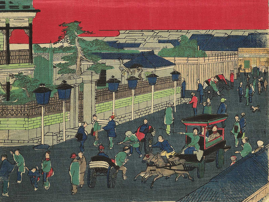 Tokyo fuka Kaiunbashi Kabutocho daiichi kokuritsu ginko gokai zoshin zu by Utagawa Kuniteru / BJ342-356