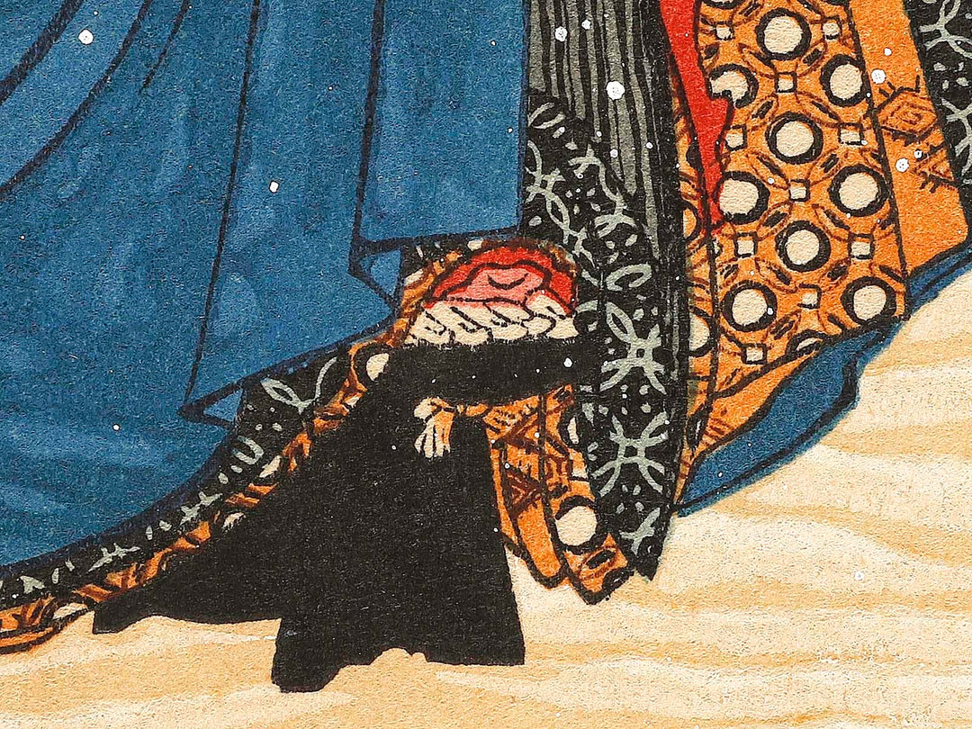 Beauty with Umbrella in the Snow by Katsushika Hokusai, (Medium print size) / BJ321-846