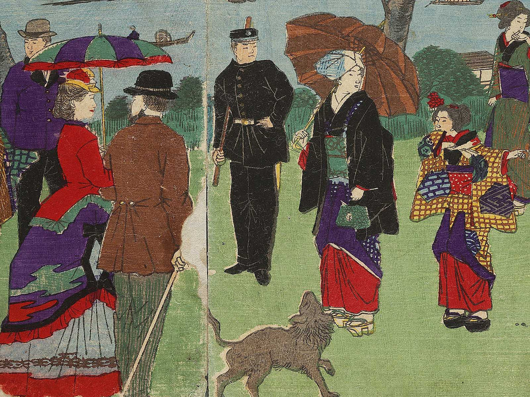 Tokyo meisho dai ichi no shokei bokusui tsutsunu hana zakari no zu by Utagawa HIroshige III / BJ336-686