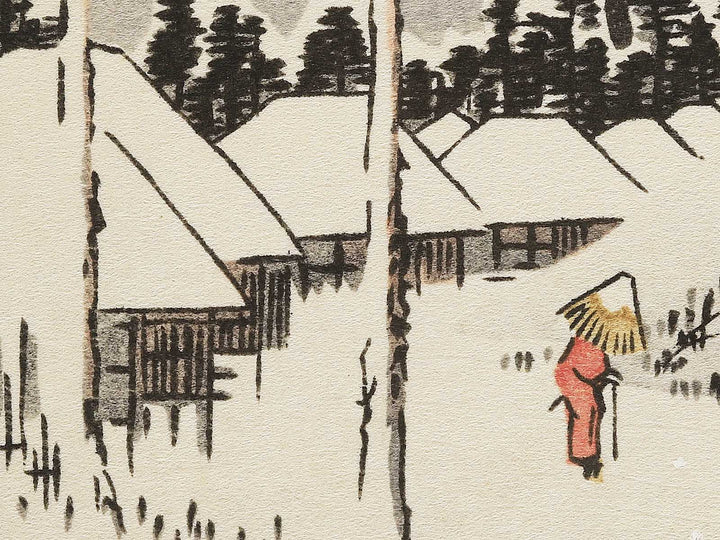 Evening Snow on Mount Asuka from the series Eight Views of the Suburbs of Edo by Utagawa Hiroshige, (Medium print size) / BJ352-331
