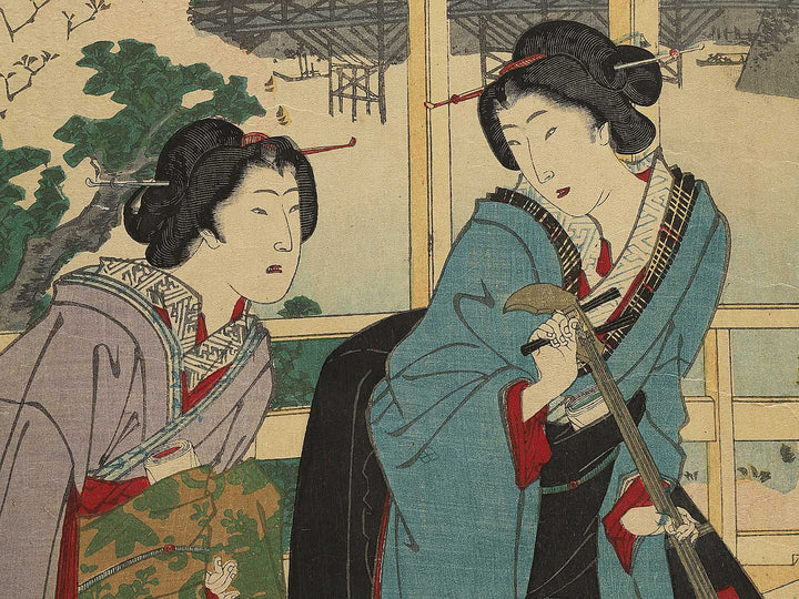 Makurahashi Yaomatsu rojo no zu by Toyohara Kunichika / BJ350-602