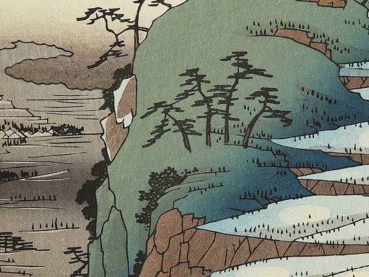 The Moon Reflected in the Sarashina Paddy-fields, Mount Kyodai from the series Famous Views of the Sixty-odd Provinces by Utagawa Hiroshige, (Large print size) / BJ334-299