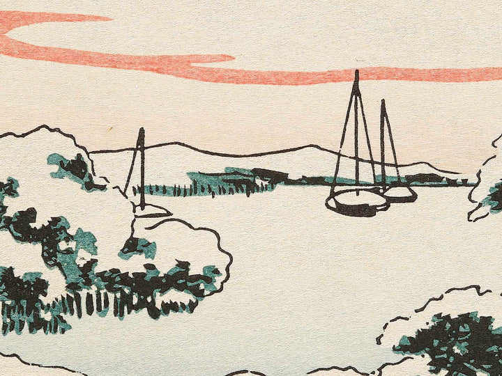 New Year Sun-rise with snow at Susaki from the series Famous Places in the Eastern Capital by Utagawa Hiroshige, (Large print size) / BJ329-455