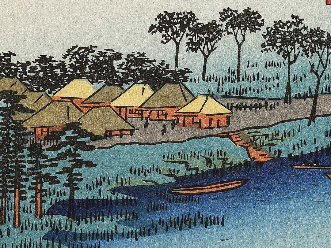 Sakasai Ferry from the series One Hundred Famous Views of Edo by Utagawa Hiroshige, (Large print size) / BJ337-211