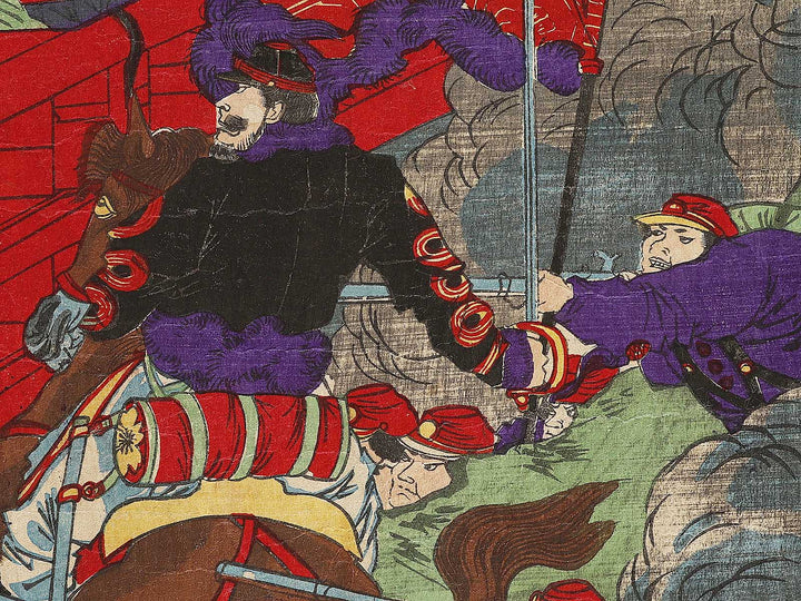 Miyako no jogai ni oite Saigo Takamori kessen no zu by Yoshu Chikanobu / BJ322-798