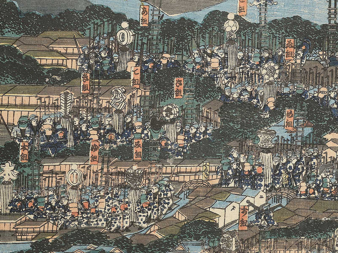 Edo machinami hikeshi no zu by Utagawa Yoshitsuna / BJ349-090