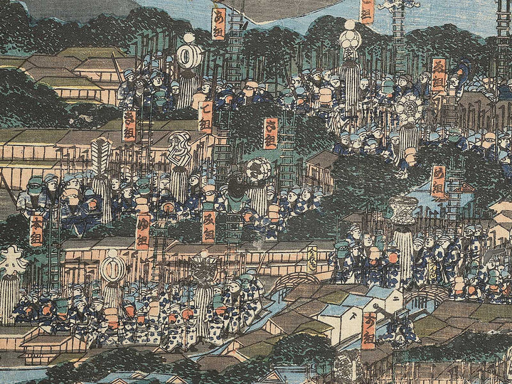 Edo machinami hikeshi no zu by Utagawa Yoshitsuna / BJ349-090