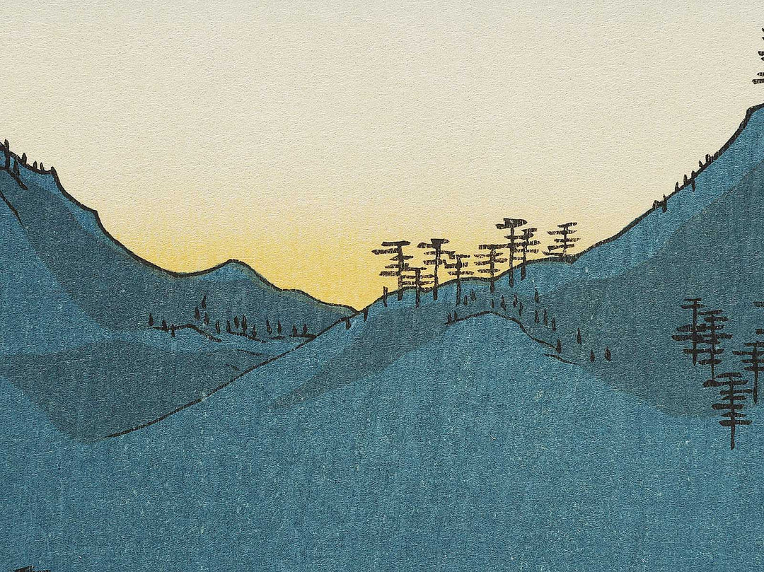 The Hot Springs of the Shuzen Temple from the series Famous Views of the Sixty-odd Provinces by Utagawa Hiroshige, (Large print size) / BJ334-341
