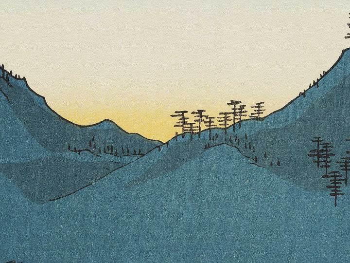 The Hot Springs of the Shuzen Temple from the series Famous Views of the Sixty-odd Provinces by Utagawa Hiroshige, (Large print size) / BJ334-341