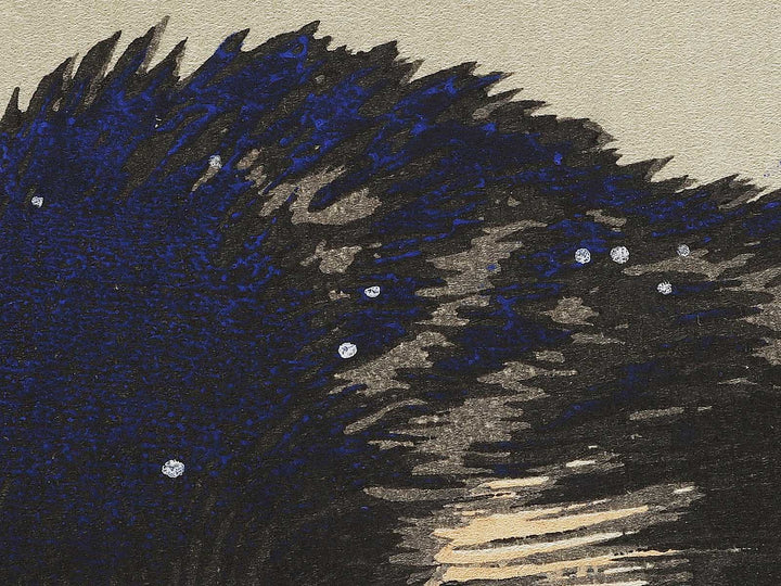 A cormorant stands resolute at the head of a rock by the sea by Katsushika Hokusai, (Medium print size) / BJ321-818