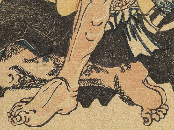 Kusazurihiki no zu Soga Goro Asahina Saburo by Utagawa Kunifuku / BJ343-791