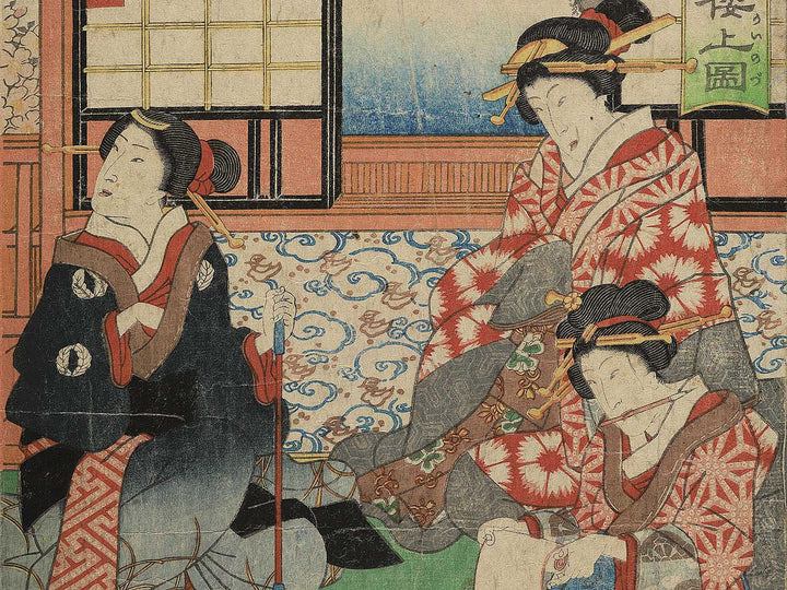 Kaneko Iseya nikai no zu by Utagawa Kuniaki / BJ342-384
