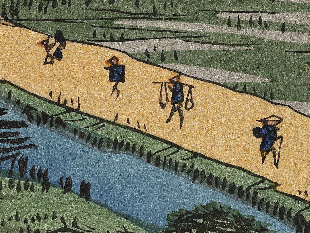 Towboats Along the Yotsugi-dori Canal from the series One Hundred Famous Views of Edo by Utagawa Hiroshige, (Large print size) / BJ337-197
