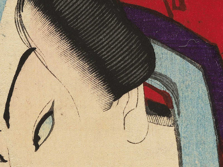 Satomi hakkenden Horyukaku no ba from the series Shunpan kyogen gedai zukushi by Toyohara Kunichika / BJ350-119