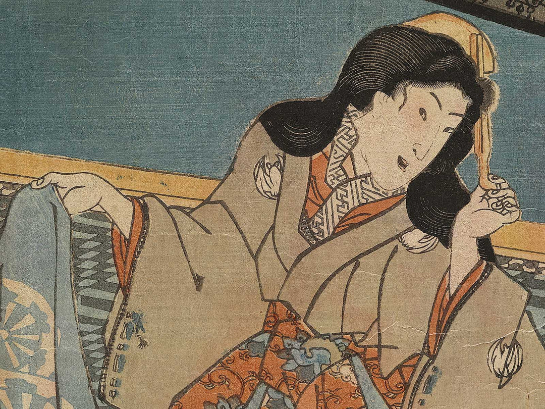 Tsuyu fukumu tsumado no shirahagi by Utagawa Kunisada(Toyokuni III) / BJ328-552