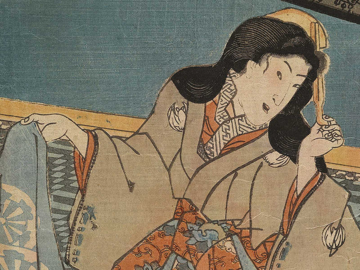 Tsuyu fukumu tsumado no shirahagi by Utagawa Kunisada(Toyokuni III) / BJ328-552