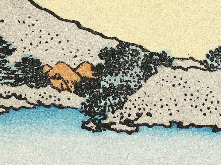 Mt.Fuji from the lake Suwa with Mt.Yatsugatake for a foreground from the series Fugaku hyakkei by Katsushika Hokusai, (Medium print size) / BJ321-874