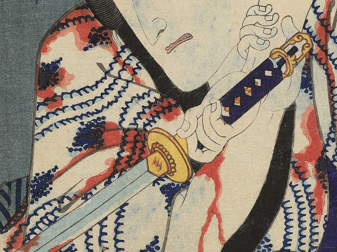 Kabuki Actors Nakamura Kakuzo as Yucho Kajiro and Ichimura Kakitachi as Tsumagasa Sayojiro / BJ352-233