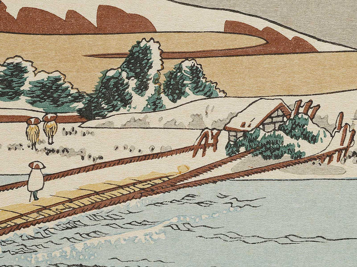 Koduke sano hunabashi no kodu gunma from the series Shokoku meisho kiran by Katsushika Hokusai, (Large print size) / BJ320-523