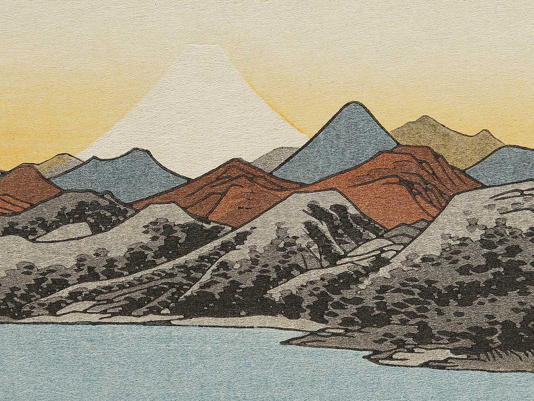 Hakone (High rocks by a lake) from the series The Fifty-three Stations of the Tokaido by Utagawa Hiroshige, (Large print size) / BJ330-001