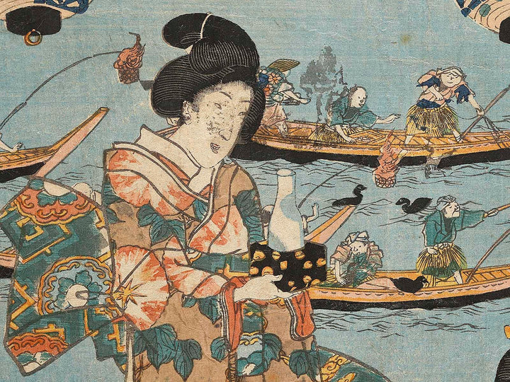 Ukai bune oasobi by Utagawa Kunisada(Toyokuni III) / BJ341-390
