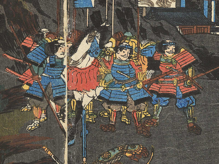 Nitta Yoshisada Kamakura seibatsu gunbai no zu by Utagawa Kunisada (Toyokuni III)   / BJ346-241