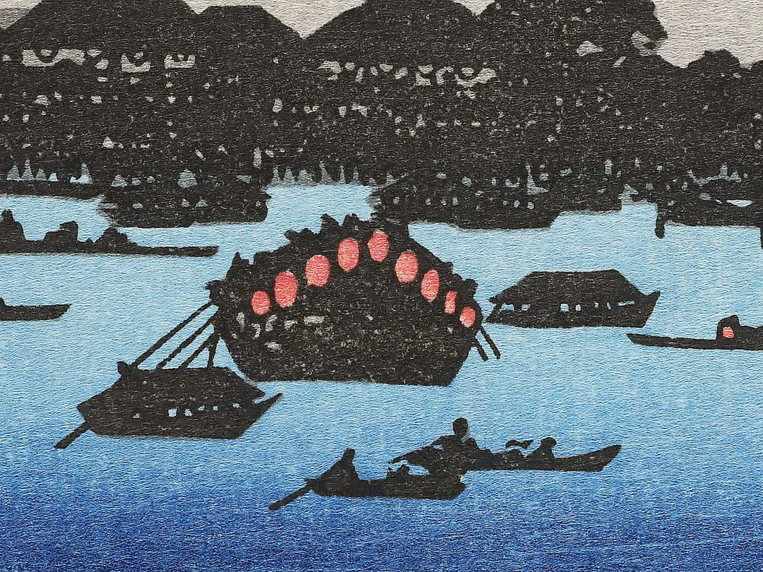 Ryogoku hanabi from the series Edo meisho no uchi by Utagawa Hiroshige, (Large print size) / BJ342-692