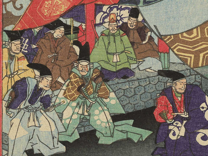 Shiju Daitokuji no shoko ni shoshi no junretsu wo tadasu from the series Hisago gundan gojuyojo by Utagawa Yoshitsuya / BJ348-425