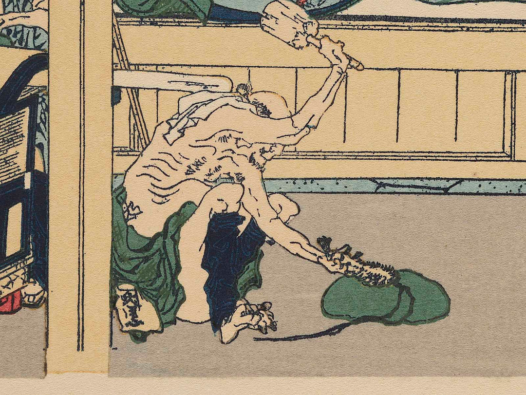 Yoshida on the Tokaido Road from the series Thirty-six Views of Mount Fuji by Katsushika Hokusai, (Medium print size) / BJ283-087