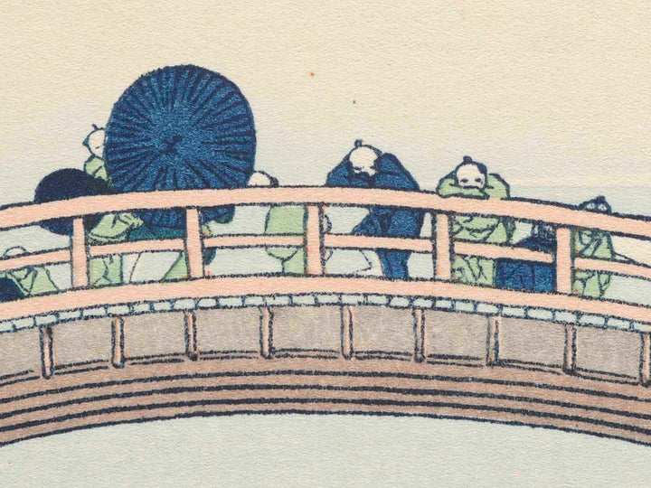 Under the Mannen Bridge at Fukagawa from the series Thirty-six Views of Mount Fuji by Katsushika Hokusai, (Medium print size) / BJ284-942