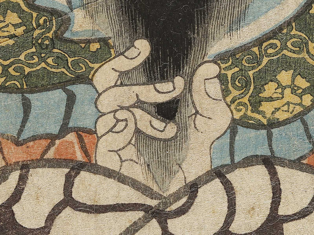 The Syllable Ko for the Play Kokusenya; Kanki and Wat nai from the series Seven Variations of the Iroha Syllabary by Utagawa Kunisada(Toyokuni III) / BJ339-521