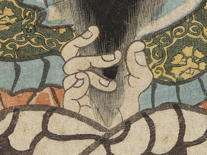The Syllable Ko for the Play Kokusenya; Kanki and Wat nai from the series Seven Variations of the Iroha Syllabary by Utagawa Kunisada(Toyokuni III) / BJ339-521