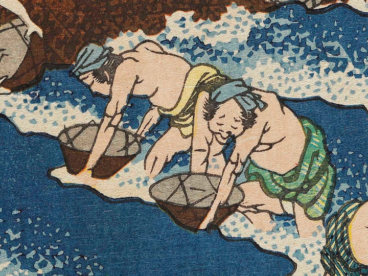 Basket-fishing in the Kinu River from the series Oceans of Wisdom by Katsushika Hokusai, (Small print size) / BJ336-679