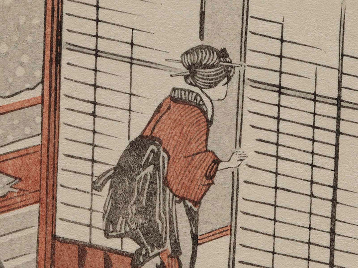 Roka no kureyuki from the series Eight Views of Figures Inside and Outside by Utagawa Hiroshige, (Large print size) / BJ240-149