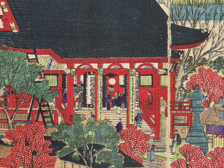 Tokyo meisho Asakusa Kinryuzan keidai yori Mukojima Sumidagawa no kei by Utagawa HIroshige III (Oju Hiroshige) / BJ350-301