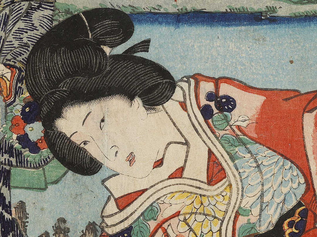 Mitsuuji struggles with a thief from Kasumitatsu Miyoshi no Genji by Utagawa Kuniteru / BJ327-642