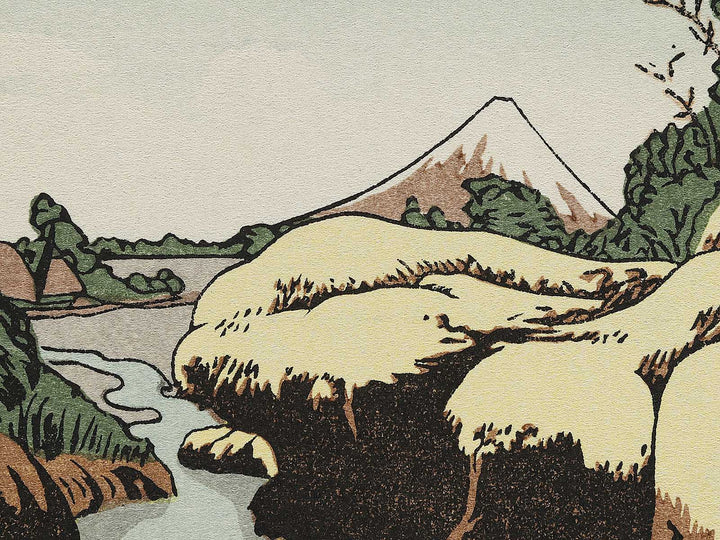 A scenery on the Taki-no-kawa River by Katsushika Hokusai, (Medium print size) / BJ315-581