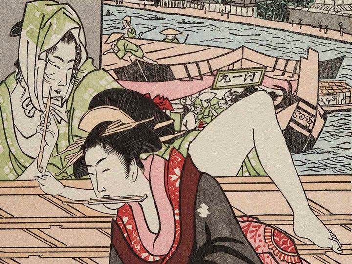 Hashi shita from the series Ryogoku bashi joge by Kitagawa Utamaro, (Small print size) / BJ235-949