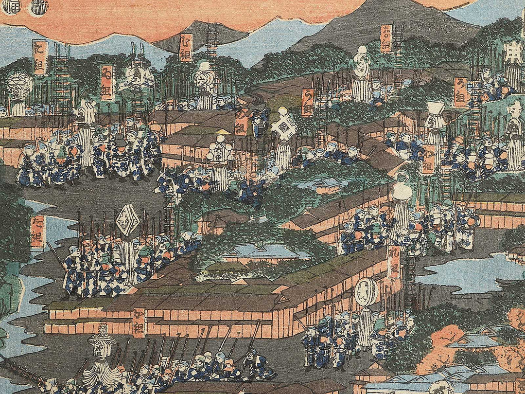 Edo machinami hikeshi no zu by Utagawa Yoshitsuna / BJ349-090
