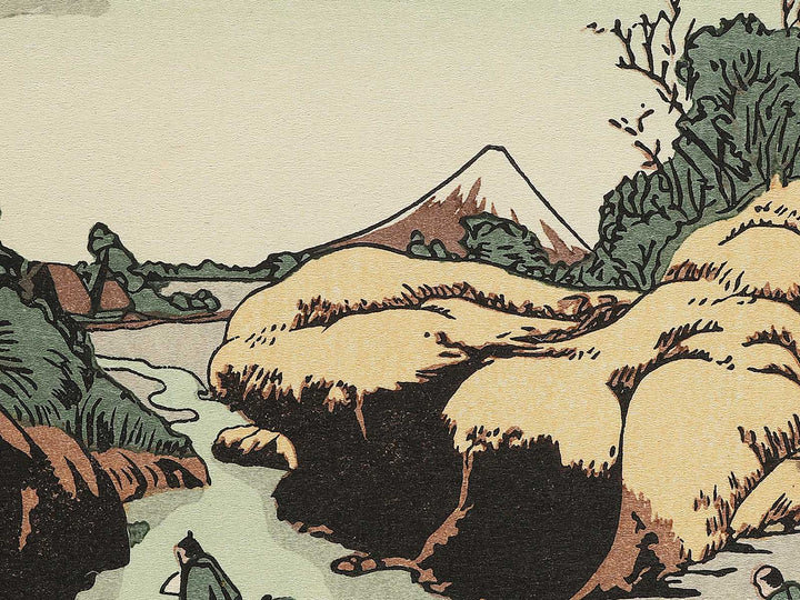 A scenery on the Taki-no-kawa River by Katsushika Hokusai, (Medium print size) / BJ300-692