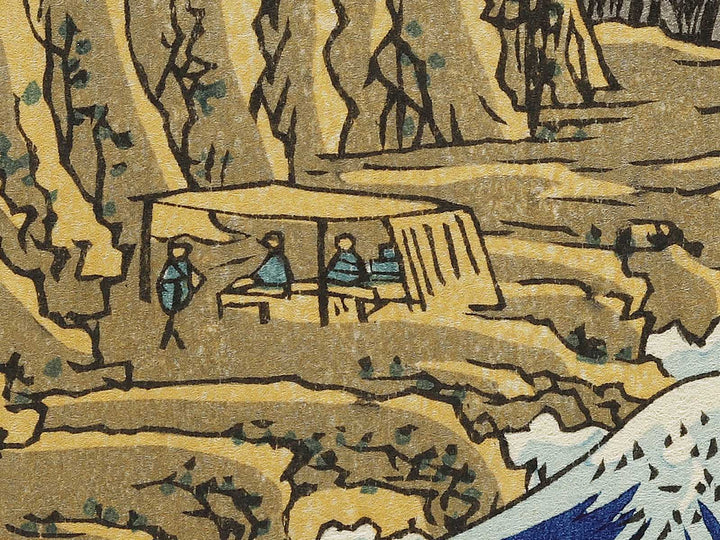 Enoshima, The Entrance to the Caves from the series Famous Views of the Sixty-odd Provinces by Utagawa Hiroshige, (Large print size) / BJ334-460