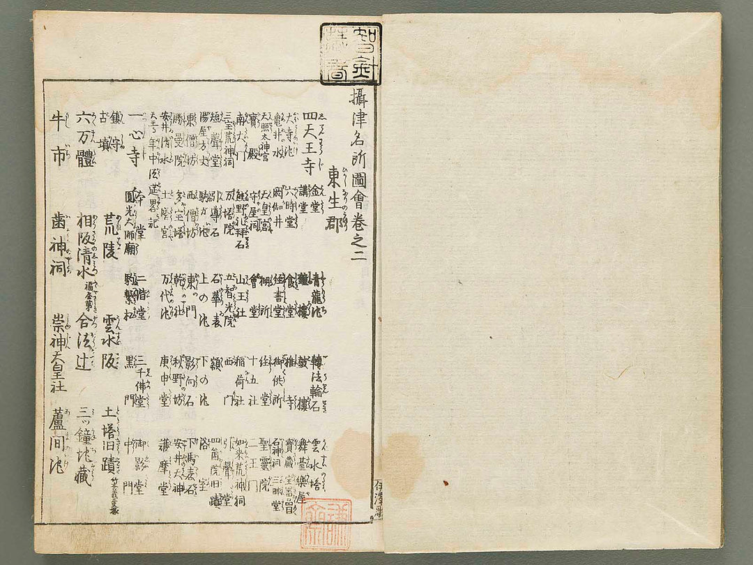 Settsu meisho zue Volume 2 by Takehara Shunchosai / BJ288-890