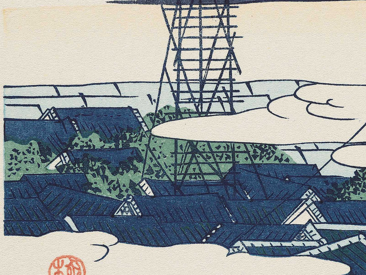 Honganji Temple at Asakusa in Edo from the series Thirty-six Views of Mount Fuji by Katsushika Hokusai, (Medium print size) / BJ303-933