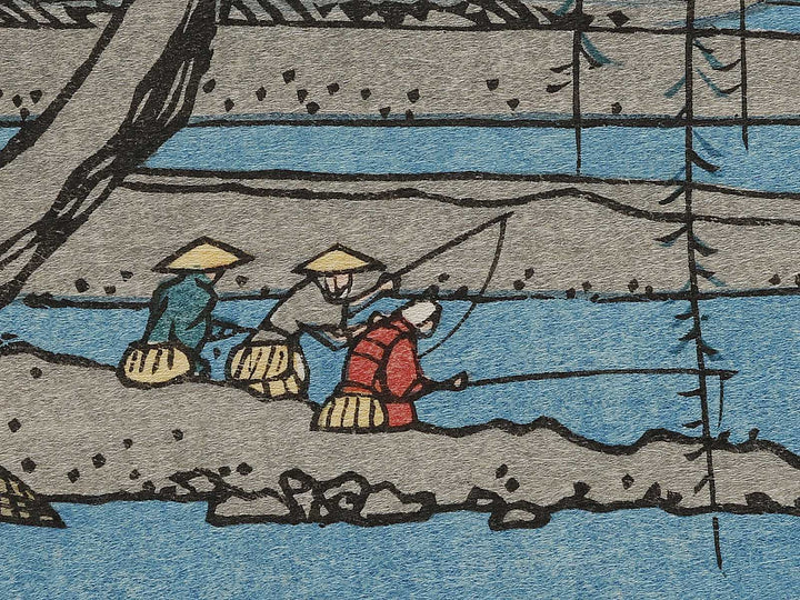 Tamagawa aki no tsuki ayu ryo no zu from the series Meisho setsugekka by Utagawa Hiroshige, (Large print size) / BJ323-141