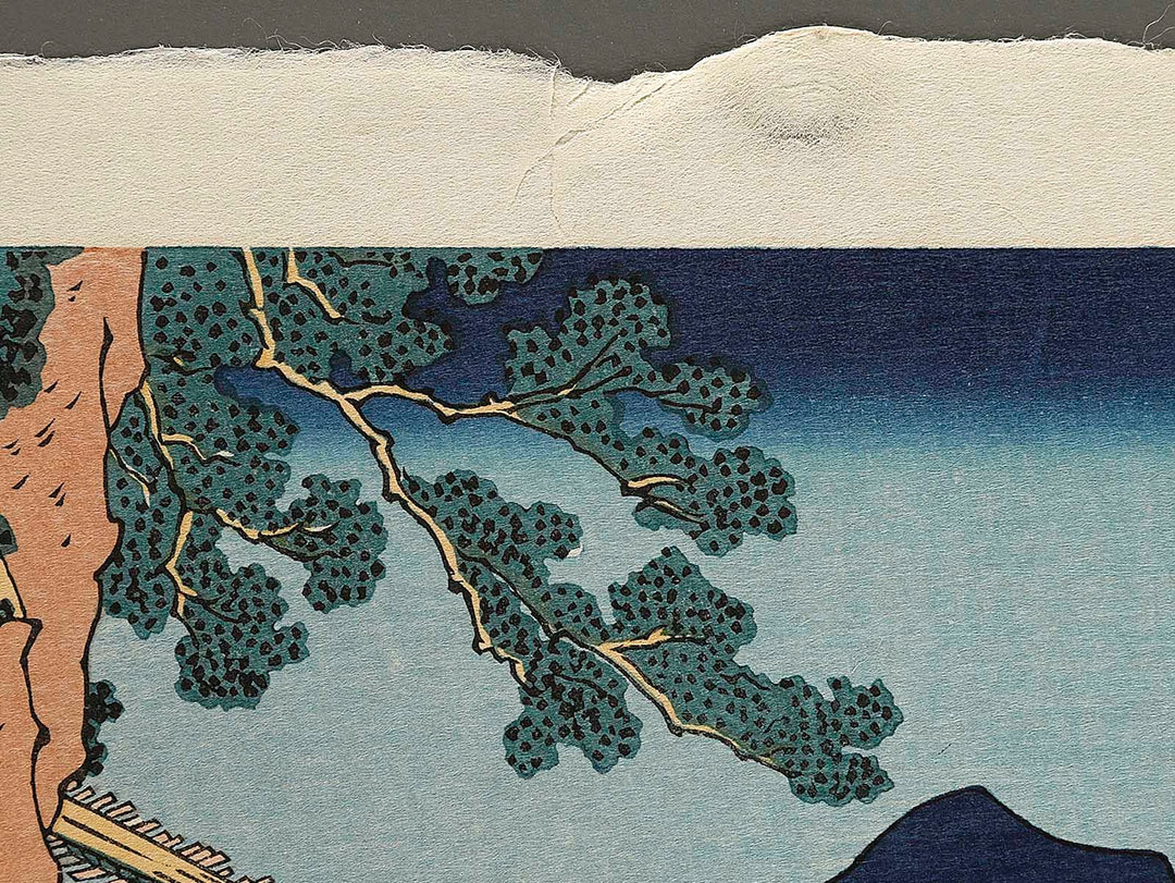 Hietsu no sakai tsuribashi from the series Shokoku meisho kiran by Katsushika Hokusai, (Large print size) / BJ337-491