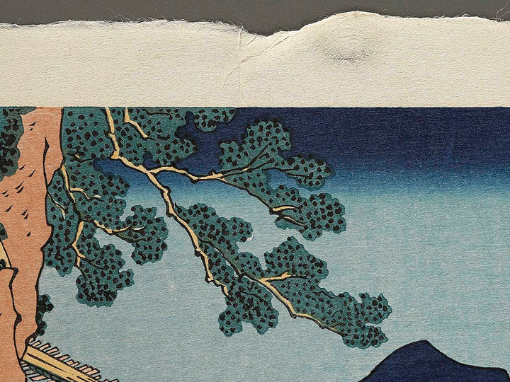 Hietsu no sakai tsuribashi from the series Shokoku meisho kiran by Katsushika Hokusai, (Large print size) / BJ337-491