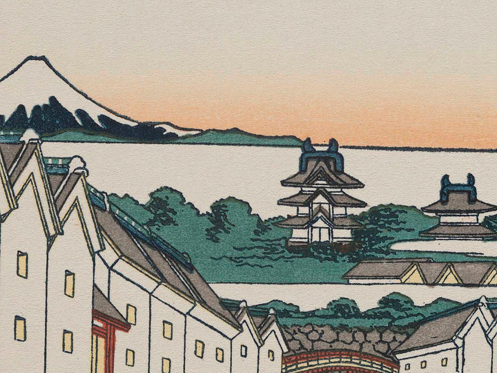 Nihonbashi Bridge in Edo from the series Thirty-six Views of Mount Fuji by Katsushika Hokusai, (Medium print size) / BJ277-627