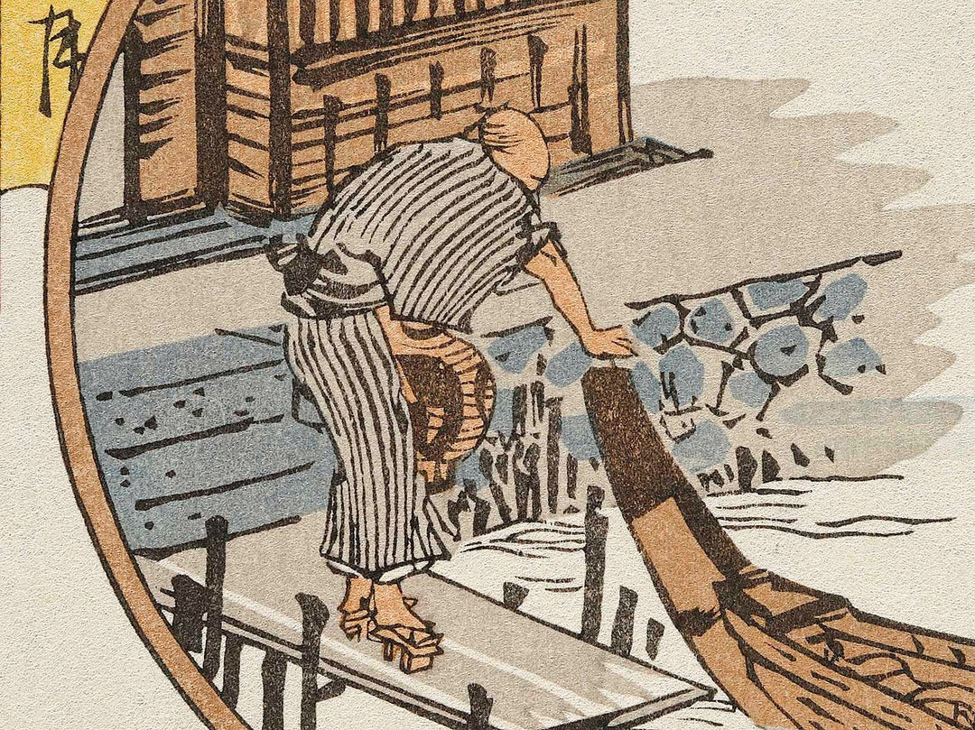 Sanbashi no akiduki  from the series Eight Views of Figures Inside and Outside by Utagawa Hiroshige, (Large print size) / BJ326-256