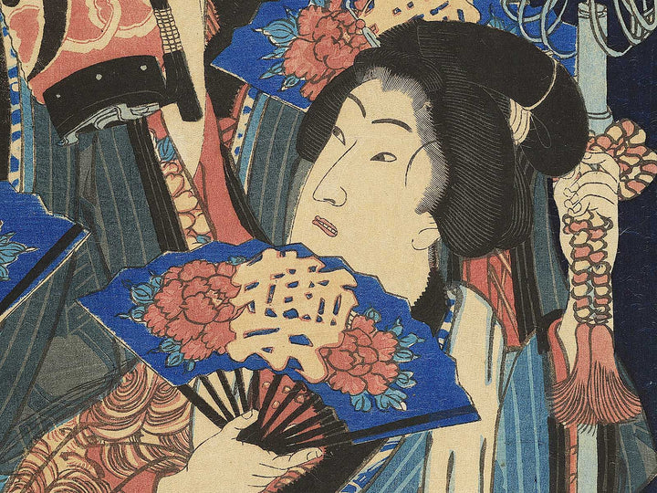 Shinyoshiwara niwaka jishi no zu by Toyohara Kunichika / BJ353-367